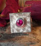 Fine Silver Ring with Red stone. - Image 1