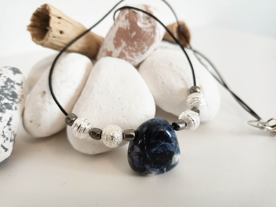 Tumblestone Gemstone and Beads Necklace