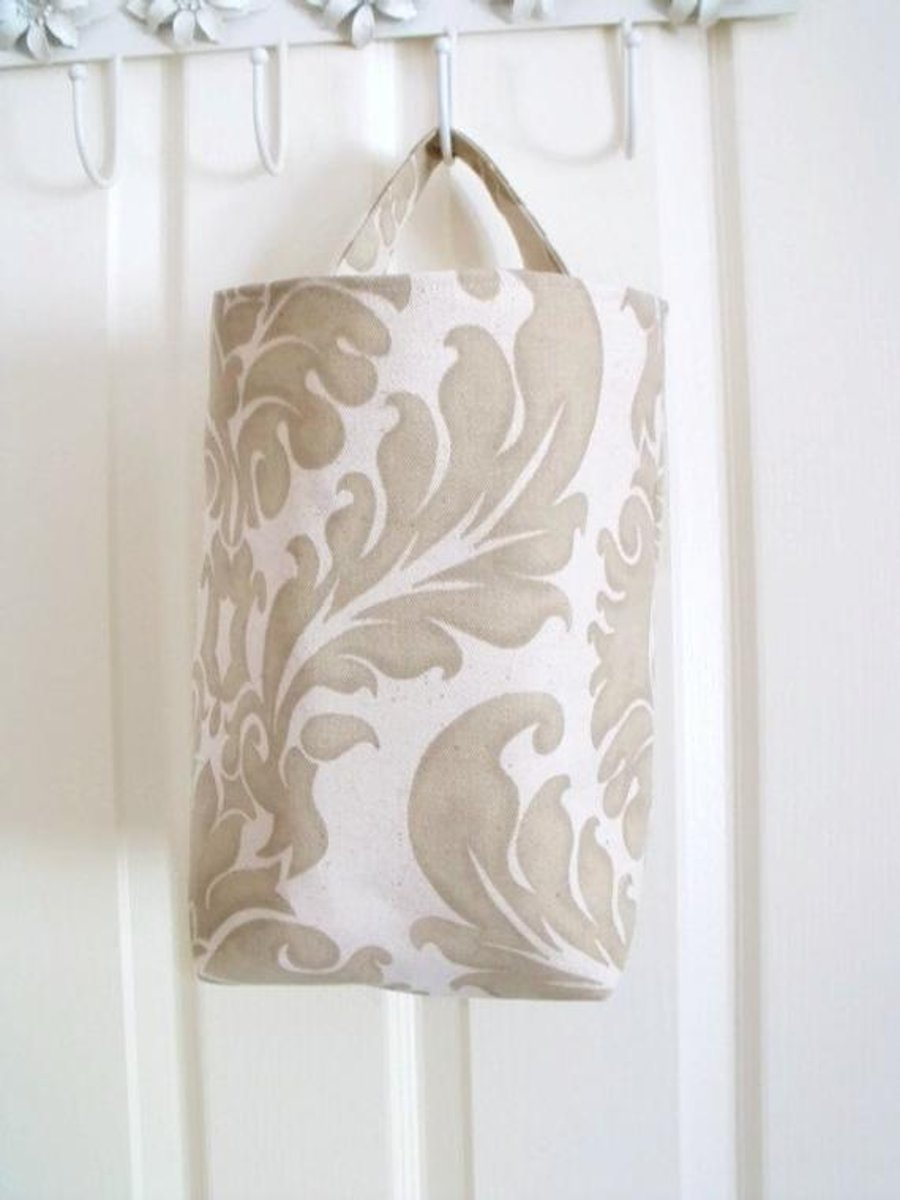 hanging storage basket for hats, gloves or yarn, 8 x 7 x 12 inches