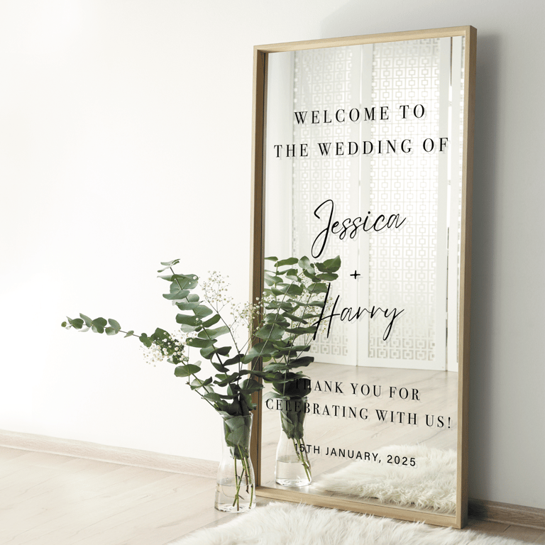 Celebrate With Us - Wedding Sticker: Personalised Decal Wedding Sign Or Mirror