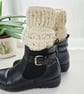 Gift Set - Hiking Mitts & Boot Cuffs, Blue & Cream - Image 8