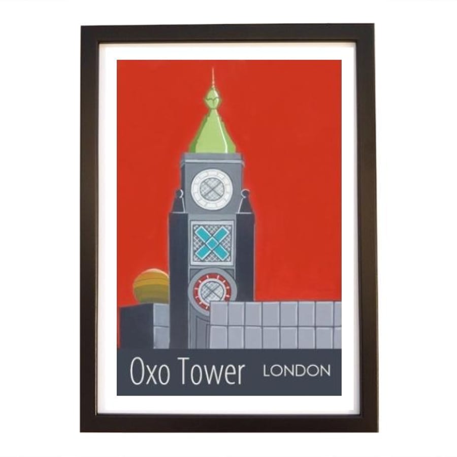 Oxo Tower London travel poster print by Susie West
