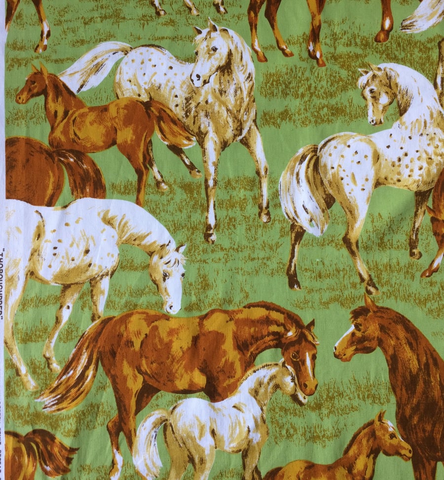 Appaloosa Chestnut Horse Foal Lampshade in Sheridan Thoroughbred vintage fabric