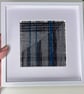 Charcoal, grey, black and teal yarn Art – Handmade Framed Textile Wall Art - Image 3