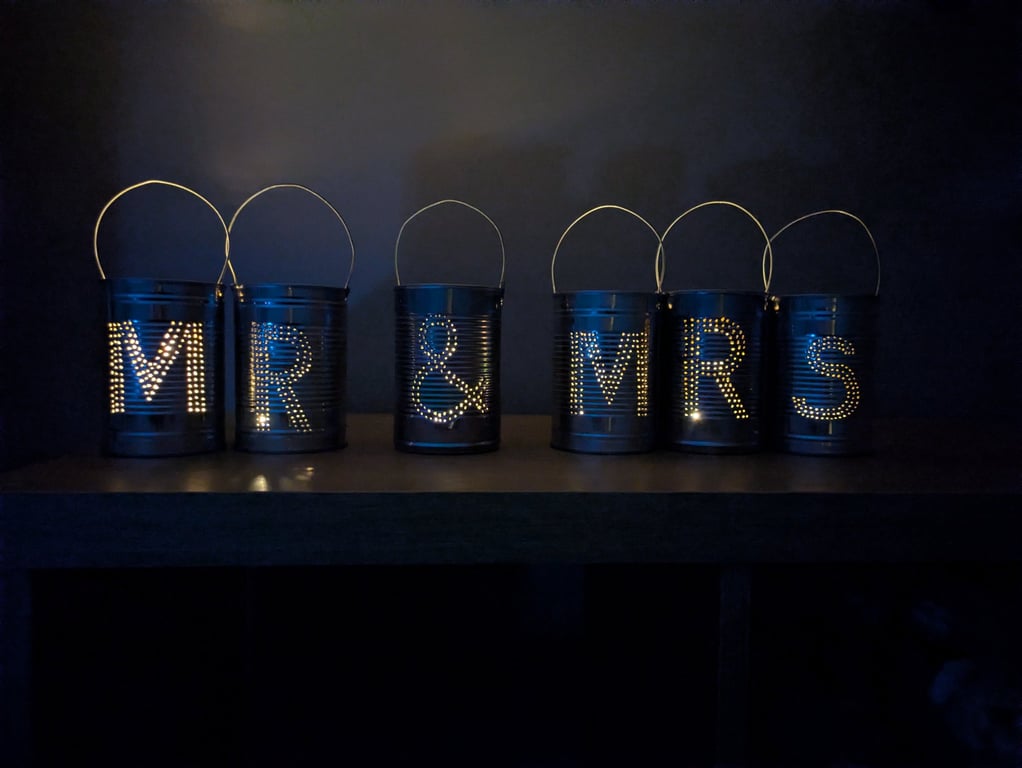 Mr & Mrs Tin-Can Lantern