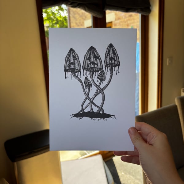 Spooky Mushroom A5 Art Print - No.4