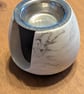 Black & White Marble Effect Eco-Resin Wax Melt Burner with Metal Melting Dish - Image 2