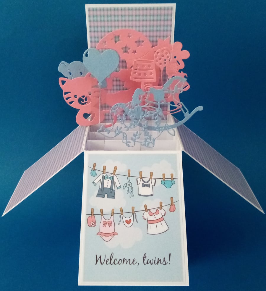 Twin Baby Boy and Girl's Card