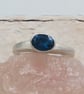 Hand Forged London Blue Topaz Sterling Silver Ring - Size M - Image 9