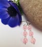 Sterling Silver Rose Quartz and Swarovski Crystal Earrings - Image 1
