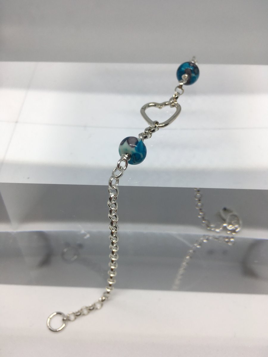 Turquoise hearts bracelet