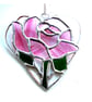 Pink Rose Heart Suncatcher Stained Glass 041 - Image 4