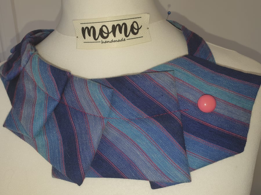 blue days - vintage liberty tie upcycled 30's collar