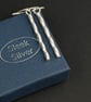 Silver Square Wire Twisted Drop Earrings - Image 4
