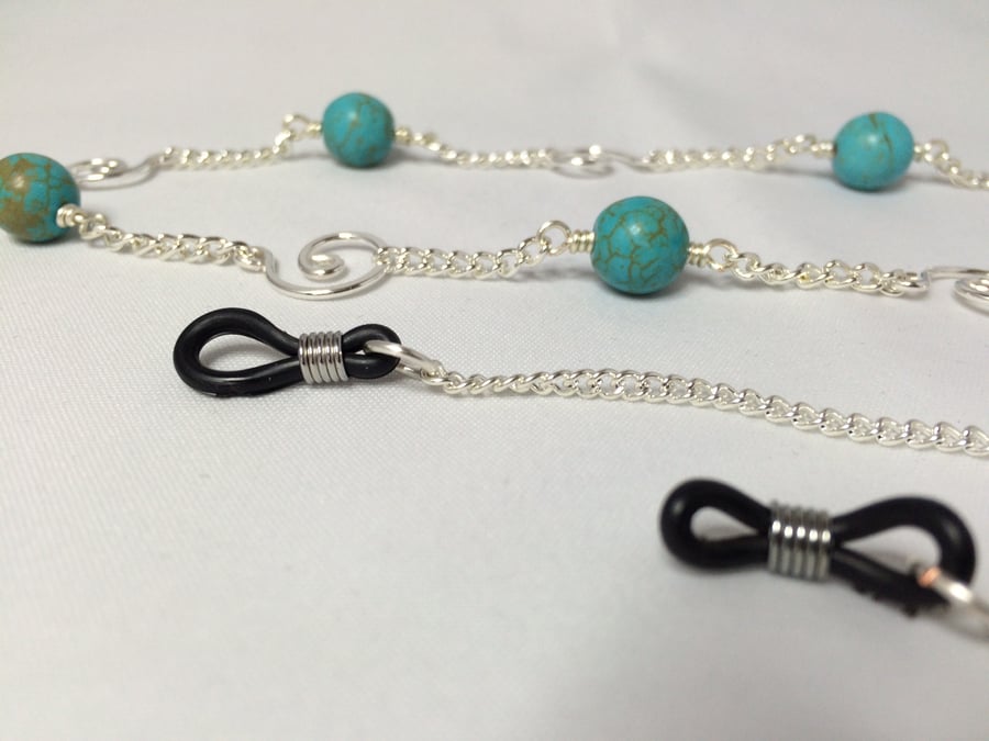 Turquoise swirl lanyard