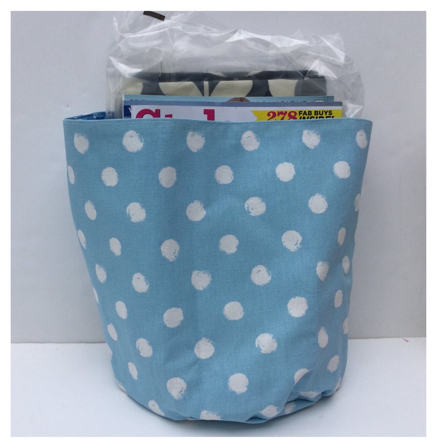Cath Kidston blue spot large fabric storage basket