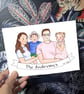 A5 Custom Watercolour Family Portrait with Banner - Image 2