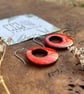 Handmade Ceramic Hoop Earrings, Bright Orange Clay Hoops, Made From Foraged Clay - Image 9