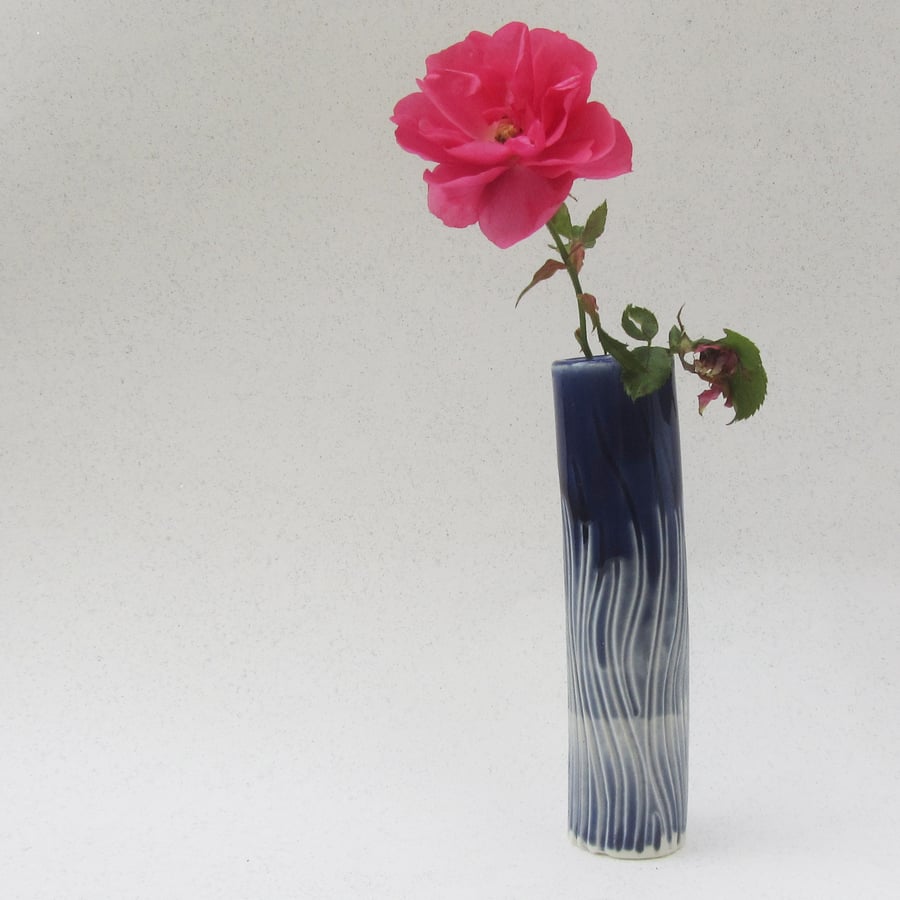 Cobalt Blue porcelain bud vase
