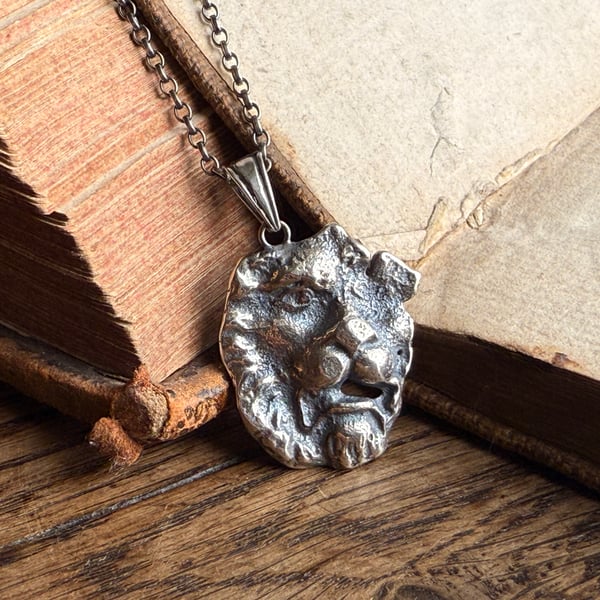 Sterling Silver Lion Head Pendant Mudlarking Find