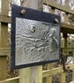 Moon-Gazing Hare in Pewter on Slate - Image 3