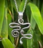 Handmade Kundalini Awakening Snake Pendant, Necklace Sterling Silver - Image 1