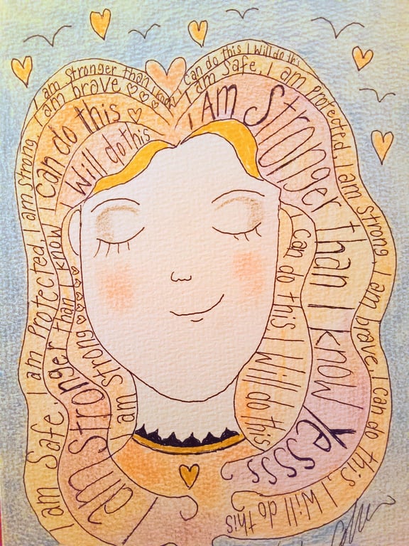 SALE Positive vibes original drawing measures 15cm by 21cm 