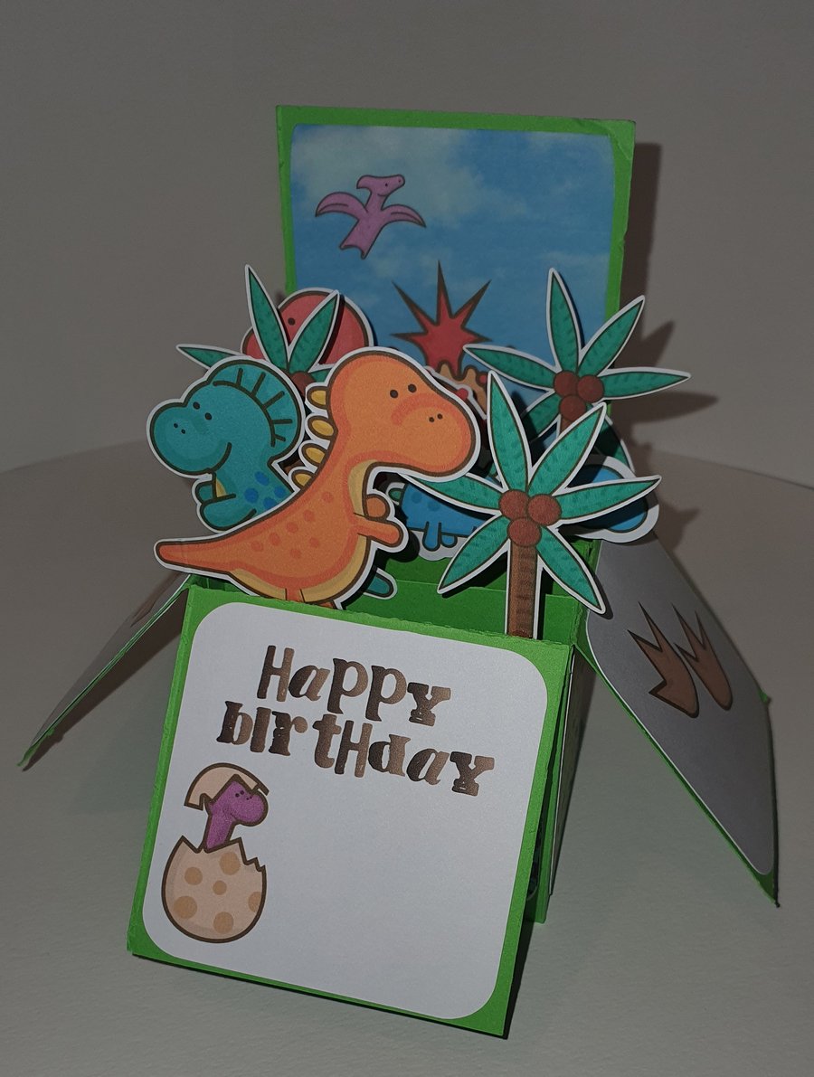 Dinosaur Birthday Box Card 
