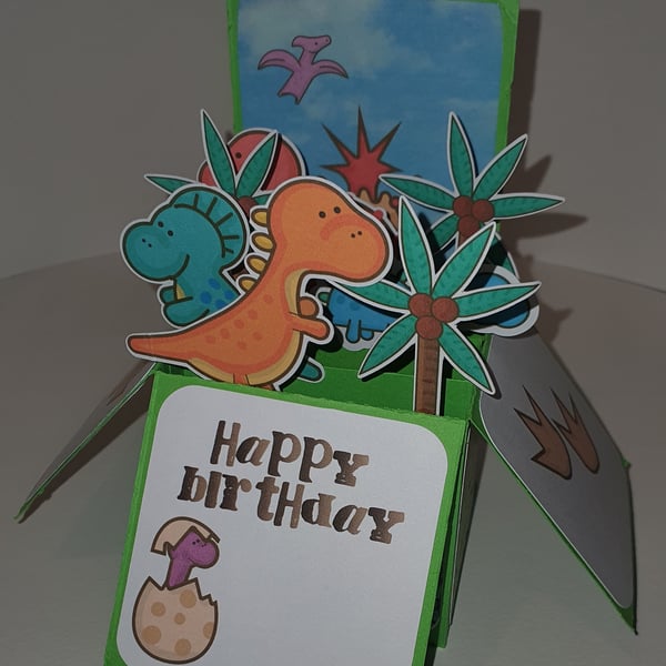 Dinosaur Birthday Box Card 