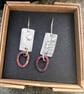 Silver and Copper Textured Dangle Earrings  - Image 7