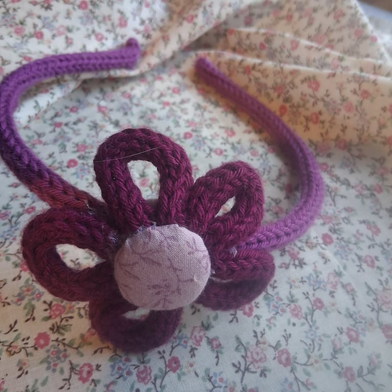 cute wool flower hairband alice band no h7