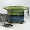 Green and Blue Ceramic Jewellery Bowl to display earrings, bracelets, bangles. 