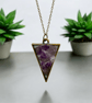 Amethyst Brass plated Triangle Worry Stone Necklace - Free Postage - Image 3