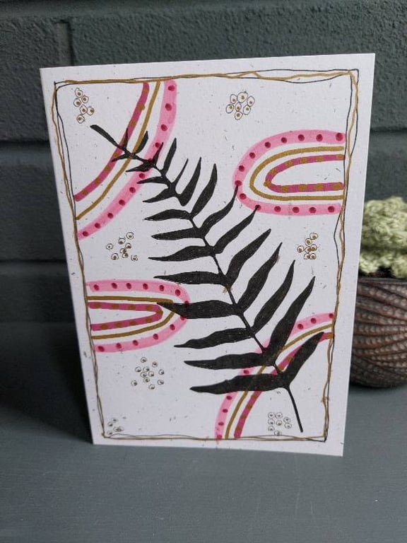 Modern Botanical Greeting Card - suitable for all occasions - Pink Arches