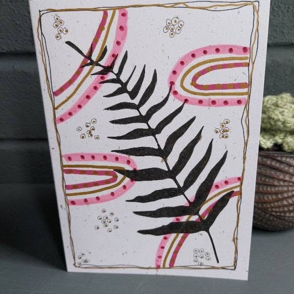 Modern Botanical Greeting Card - suitable for all occasions - Pink Arches