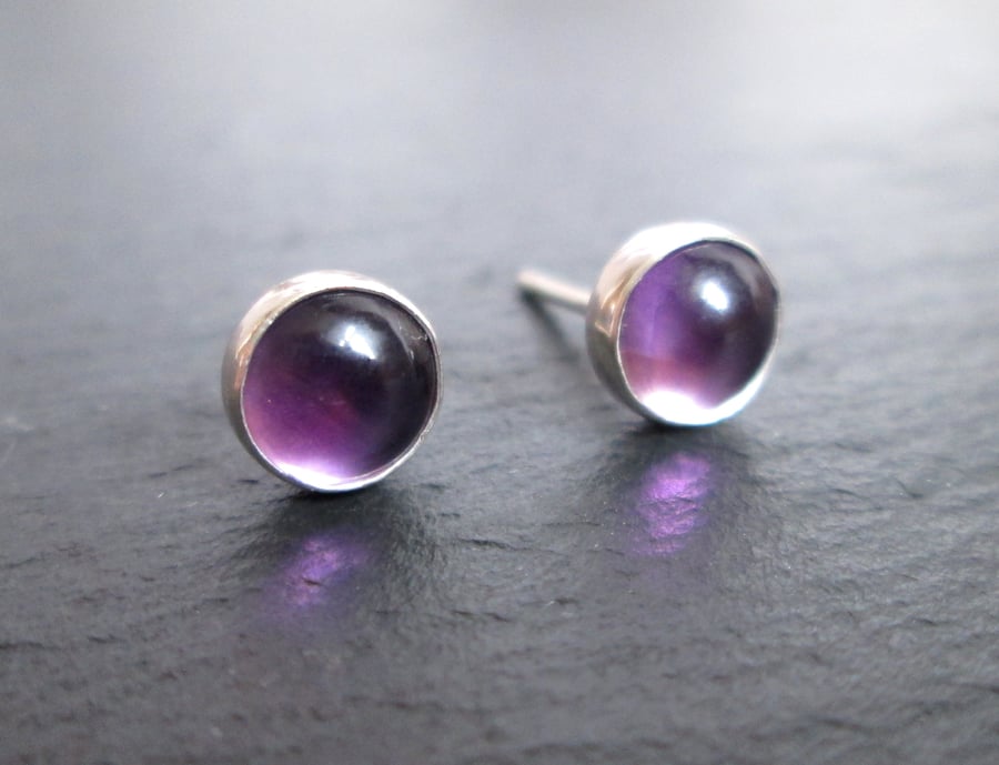 Amethyst Earrings - Stud Earrings, Amethyst Studs, Gift Jewellery