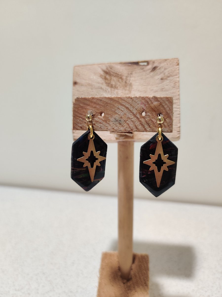 Winter floral scraps earrings 
