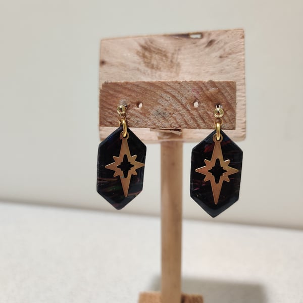 Winter floral scraps earrings 