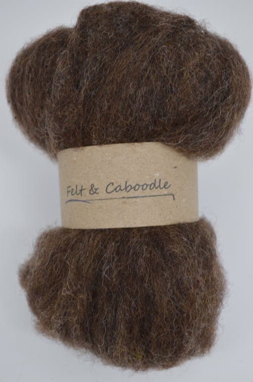 Carded Corriedale wool Bear