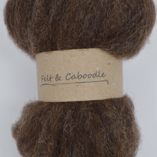 Carded Corriedale wool Bear