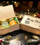 Hand made wooden gift box with 3 jars of honey 2oz