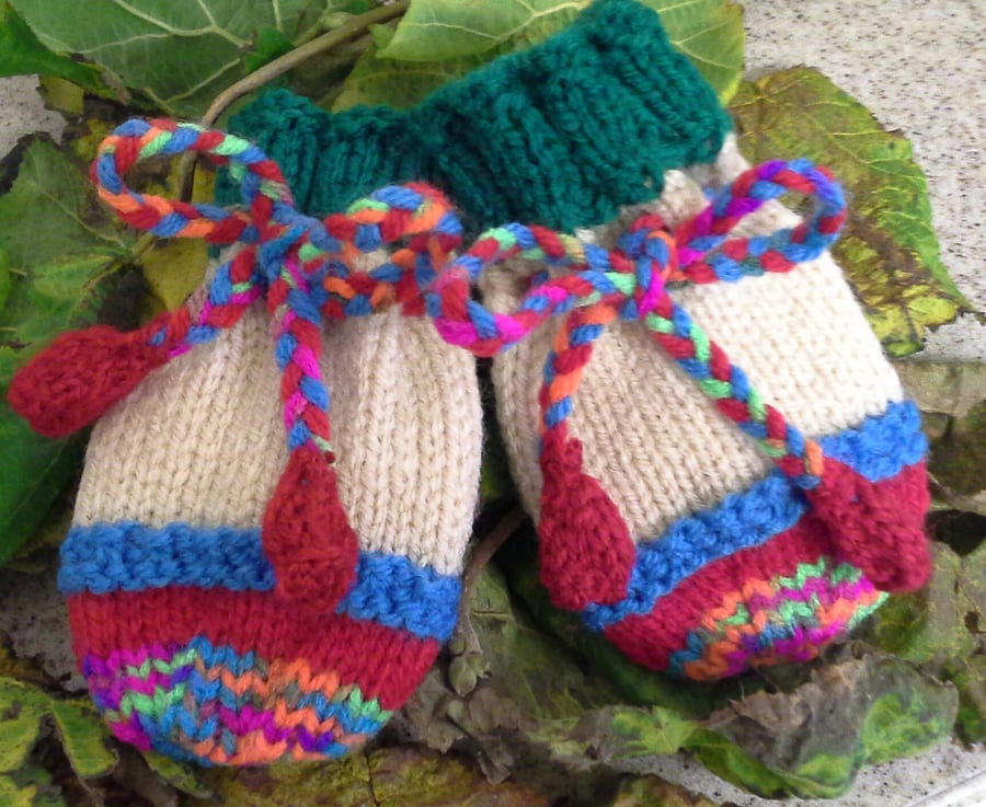 Baby Knitted Mittens  12-18 months size