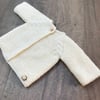 Hand knitted Cream Baby Coat to fit from 0 - 3 months