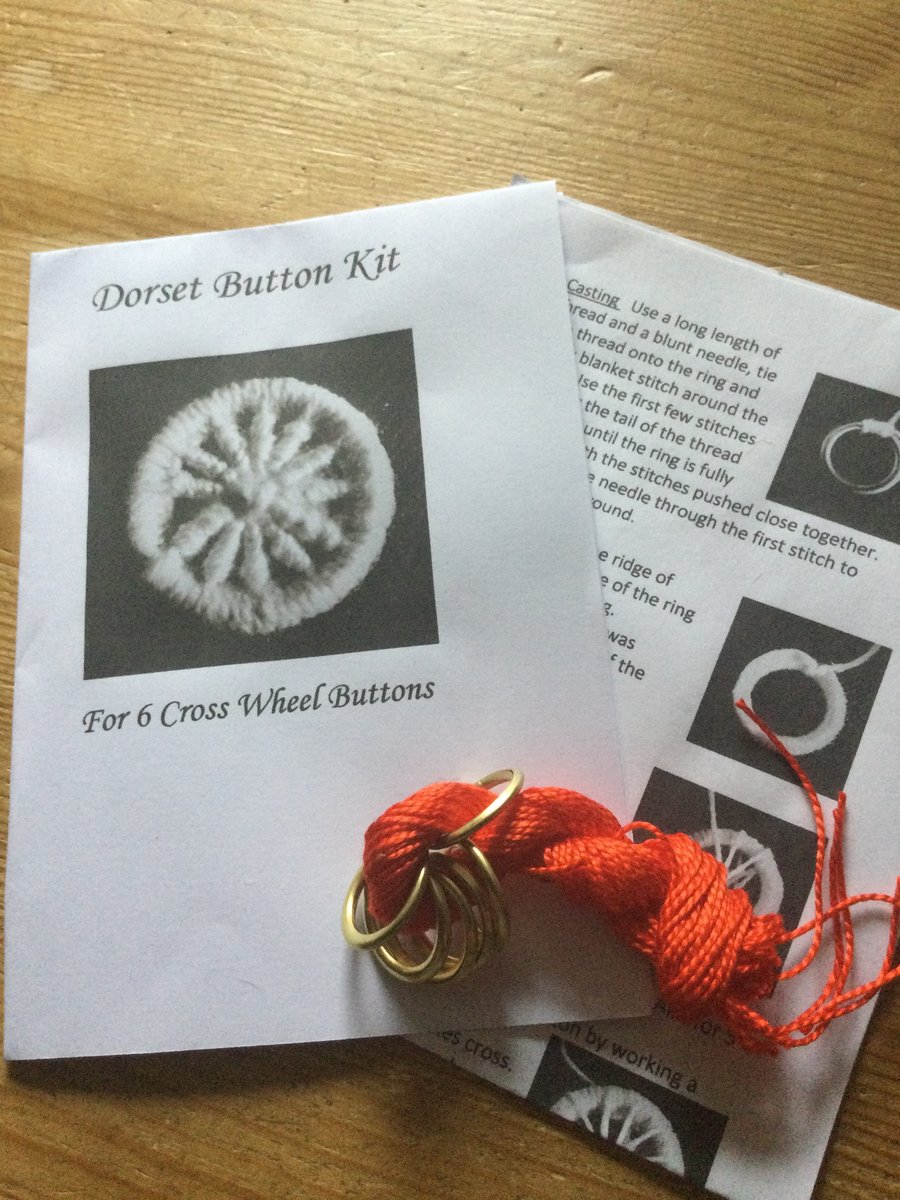 Kit to Make 6 x Dorset Cross Wheel Buttons, Scarlet