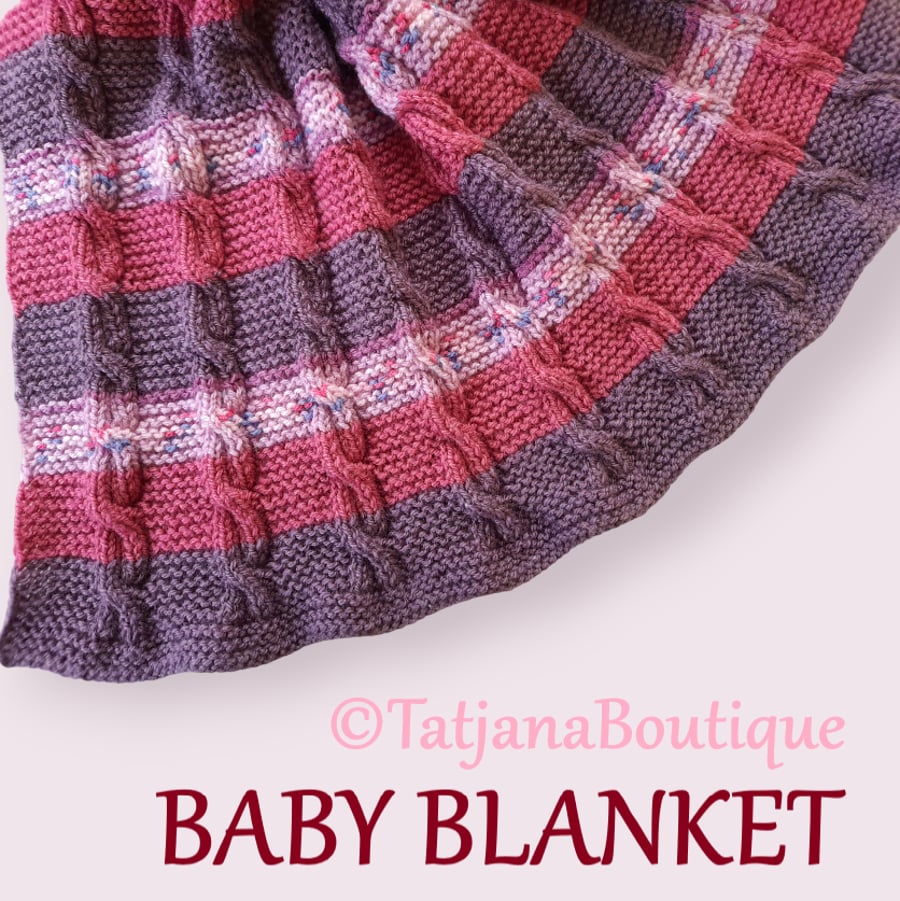 Knitting Pattern Baby Cable Blanket, Same Day Delivery PDF 171