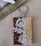 Slow-Stitch Keyring - Brown Floral Lace