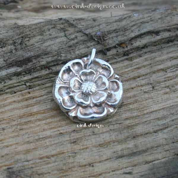 Fine Silver Tudor Rose Charm