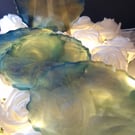 Gilded Teal and Gold Resin Coaster Set