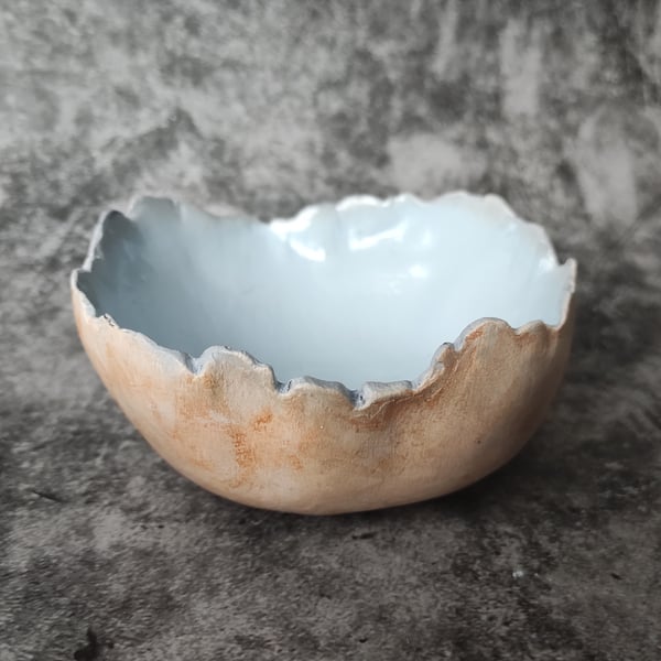 Coastal Clay Bowl, Hand Built Ceramics, Minimalist Decor