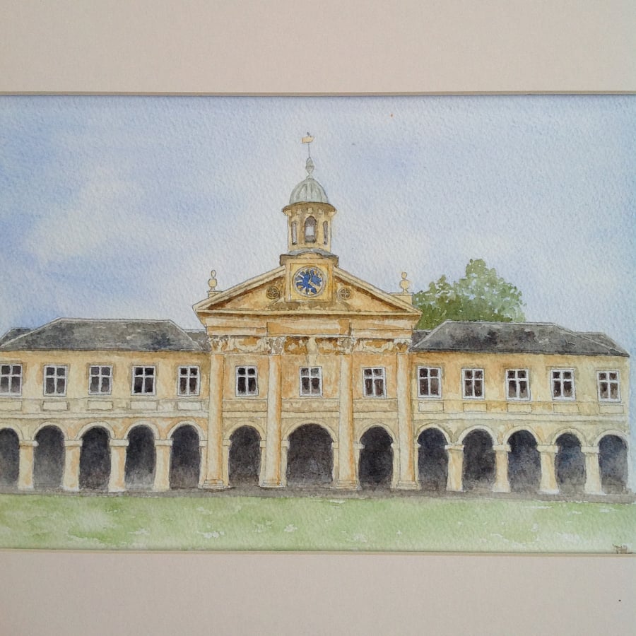 Chapel at Emmanuel College, Cambridge, original watercolour